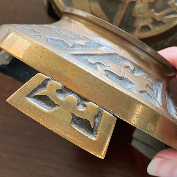 Vintage Aedel Malm Bronze candle holders folk story mid century 50s 60s Denmark - Picture 7 of 11